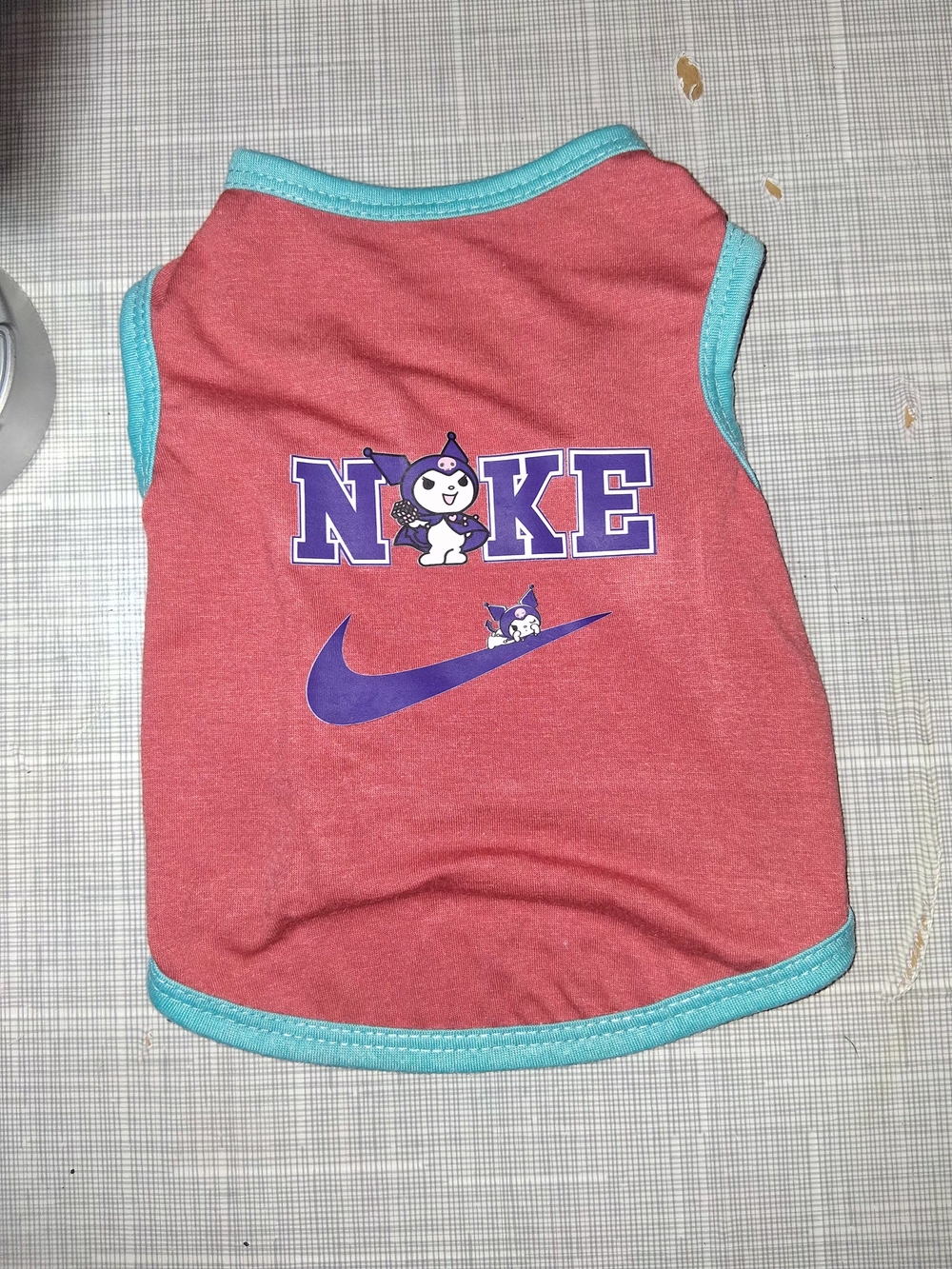 Nike × Kuromi Pet Designer Red & Teal Dog/Cat Tank Top Size S/M